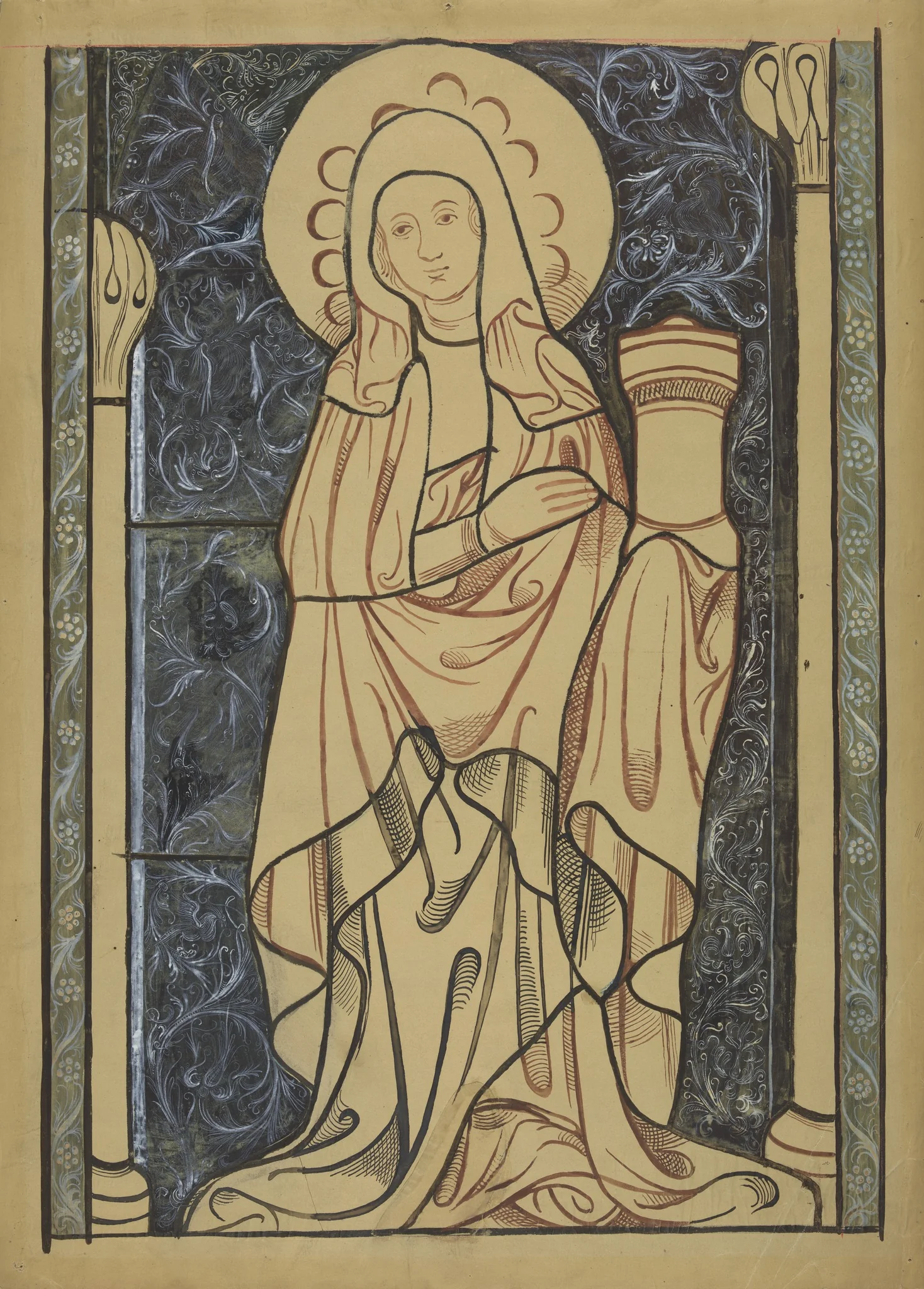 Saint Mary Magdalene. Artistic reconstruction of a stained-glass panel from the Dominican church in Kraków