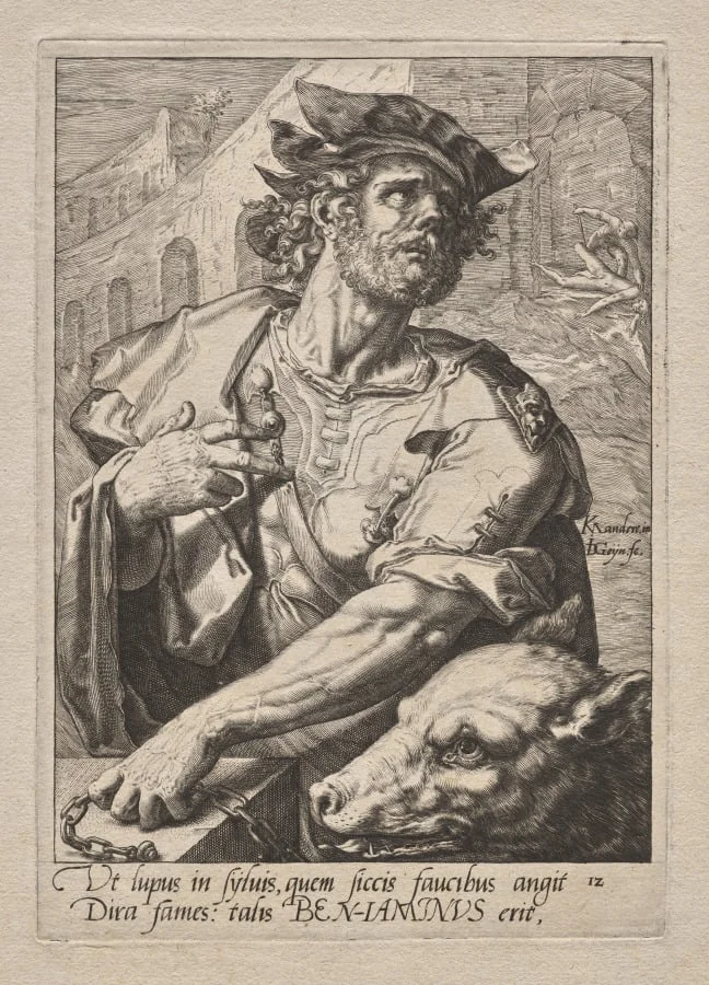 Plate 12: Benjamin, by Jacob de Gheyn II, 1589