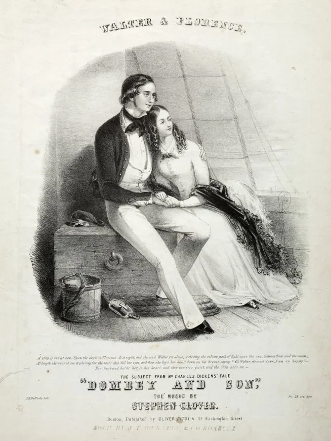 Walter and Florence - Sheet Music Cover, by Winslow Homer, 1859
