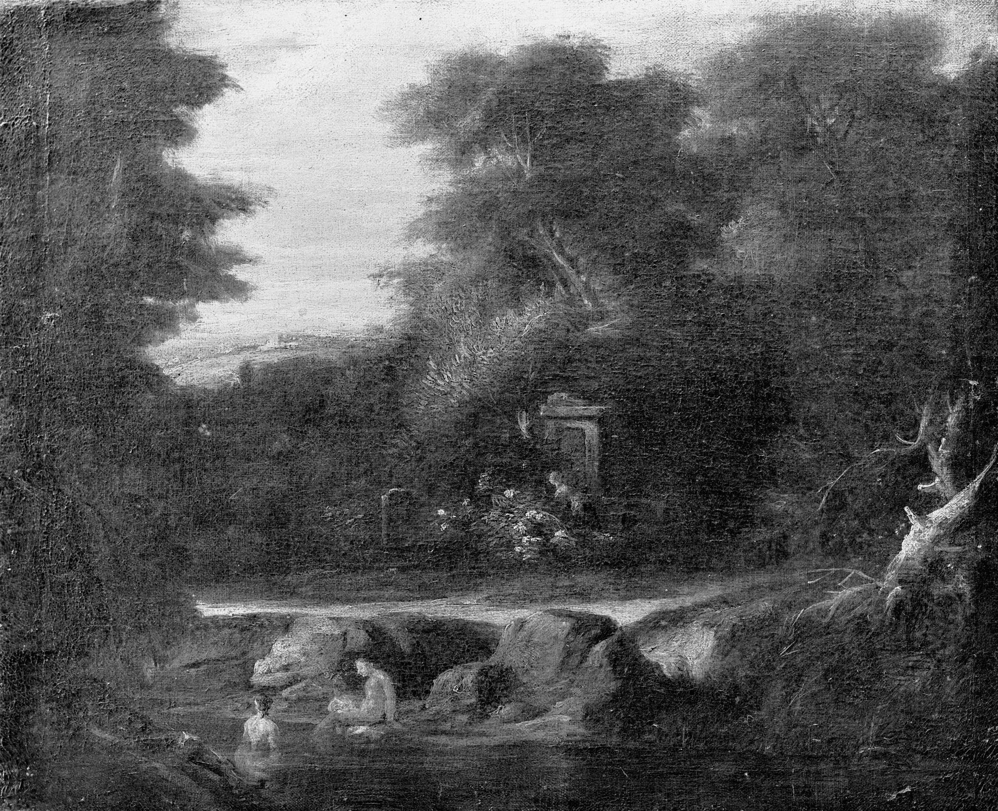 Landscape, by Gaspard Dughet, paint, 1654