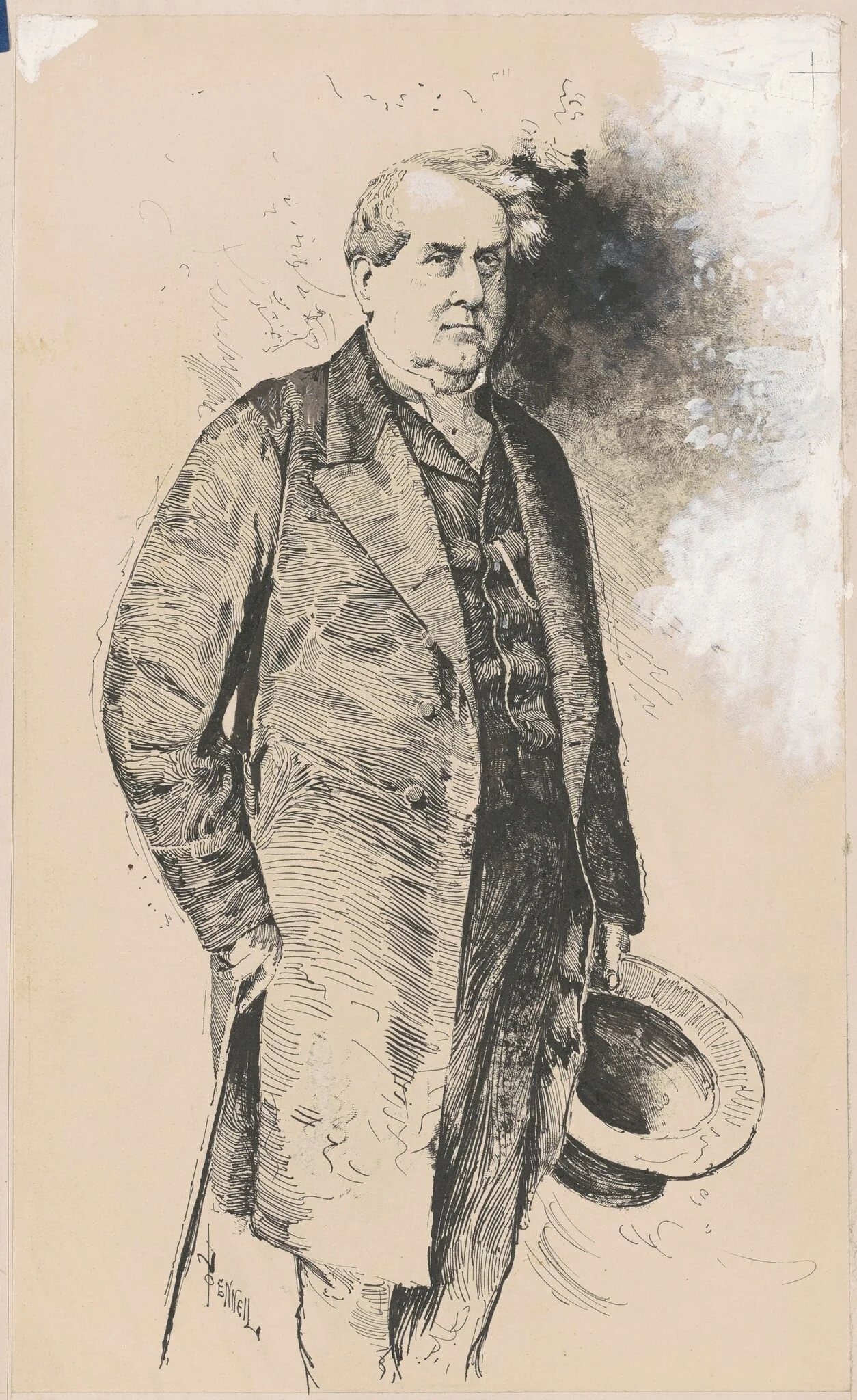 William Wilson Corcoran, by Joseph Pennell, gouache, 1884