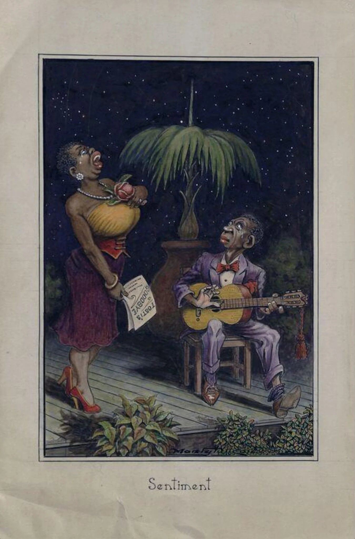 Sentiment, by Monty Wilson, watercolor, 1950