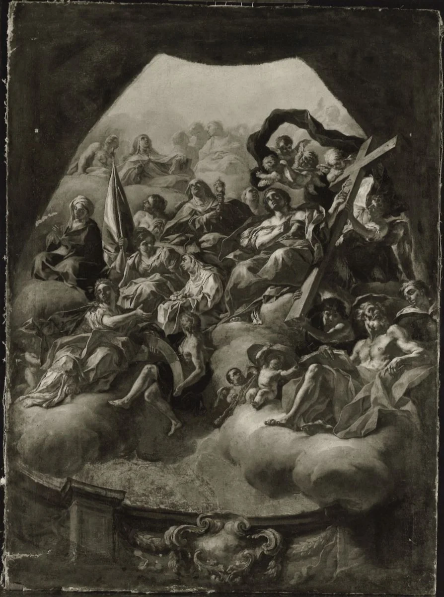 Heiligenhimmel (Ölskizze), by Francesco Solimena, unspecified, 1707