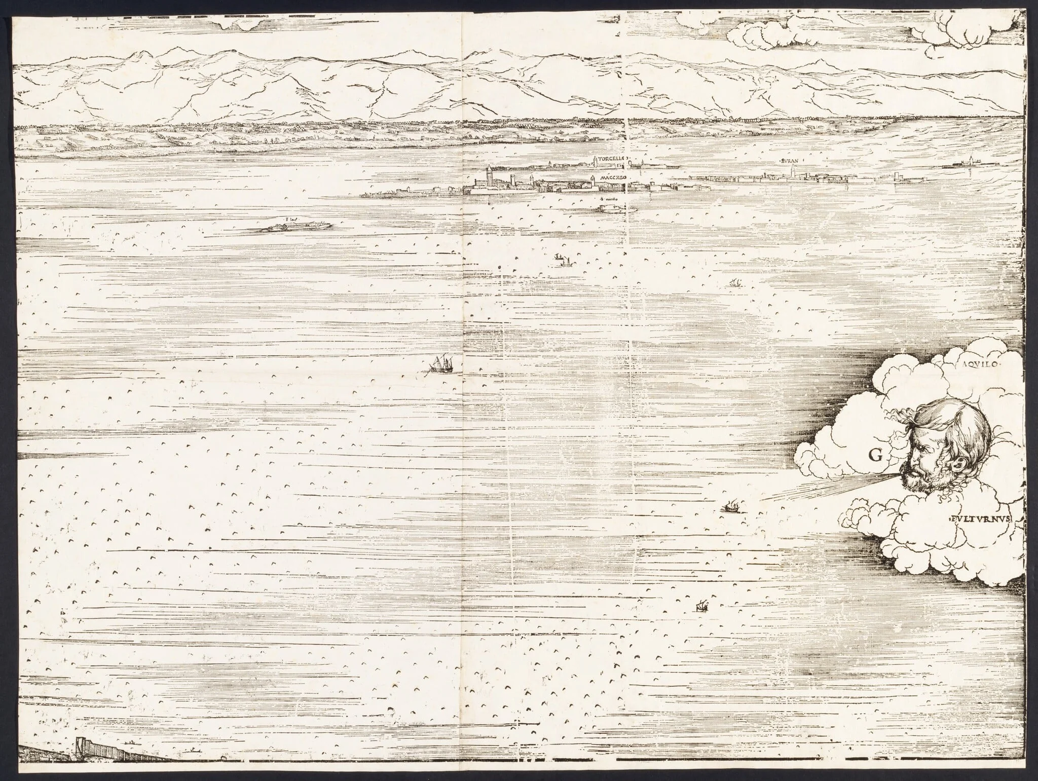 View of Venice [upper right block], by Jacopo de' Barbari, ink, 1500