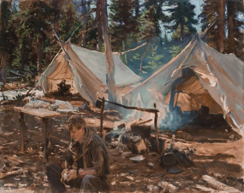 Tents at Lake O'Hara, by John Singer Sargent, oil, 1916