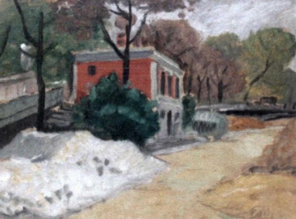 Peisaj cu casă roșie/Peisaj de vară, by Theodor Pallady, 1949