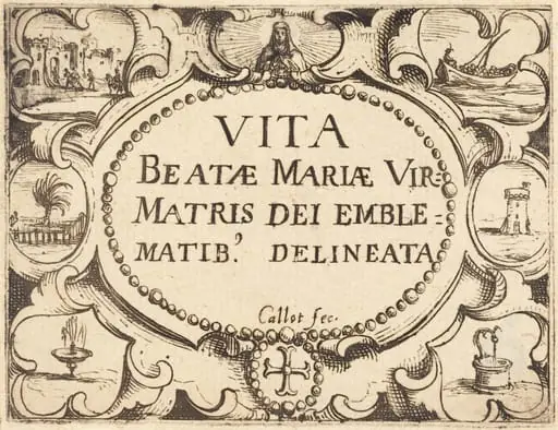 Title Page for "The Life of the Virgin in Emblems"