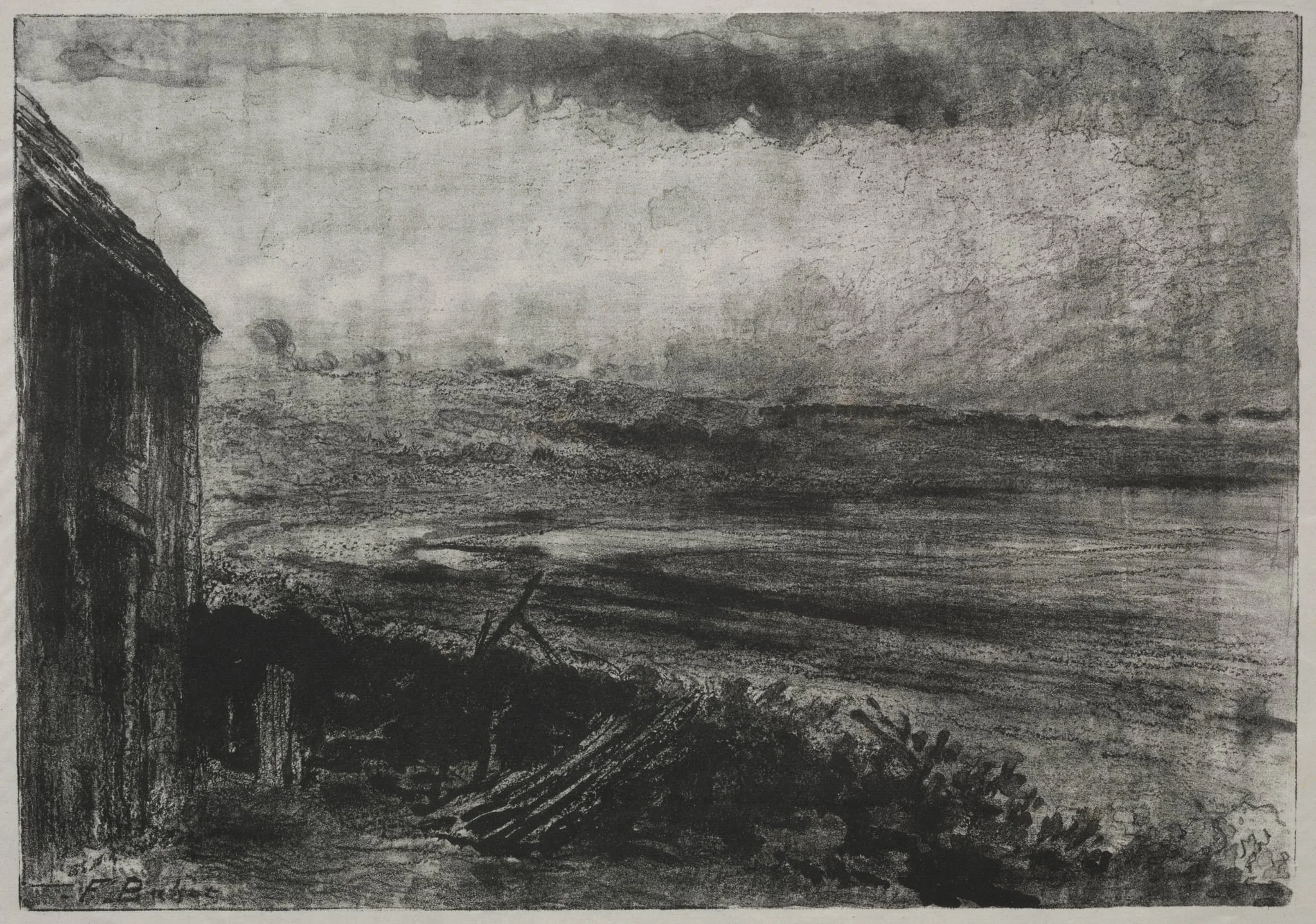 Fisherman's thatched cottage, by Félix-Hilaire Buhot, 1895