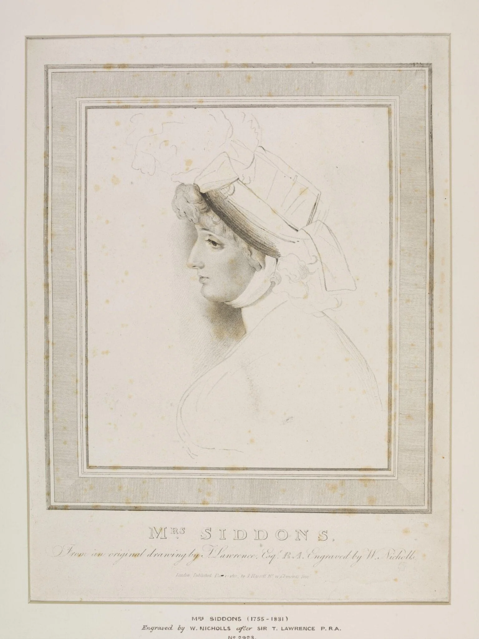 Mrs. Siddons, by W. Nicholls, 1812