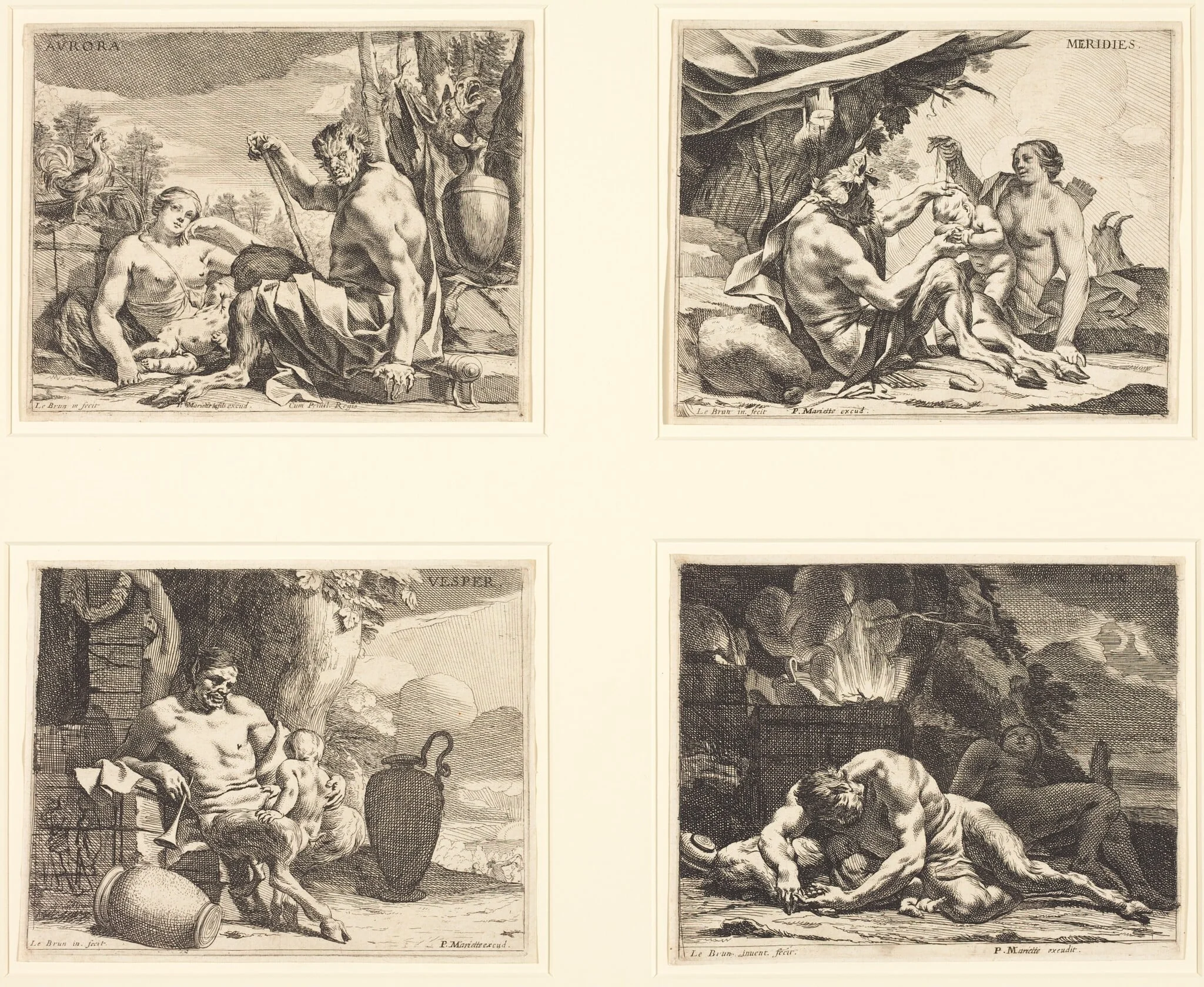 The Four Times of Day, by Charles Le Brun, ink, 1640