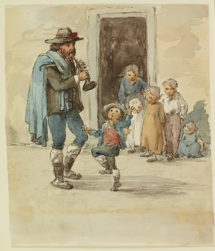 The shawm player and his son