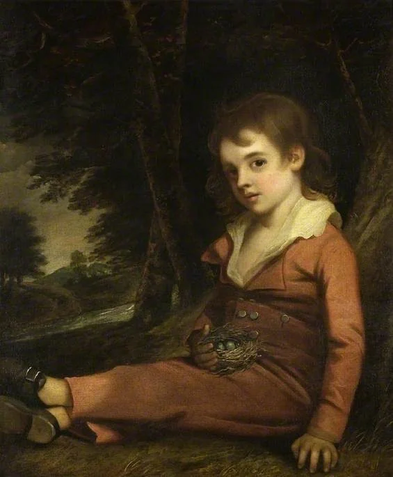 Boy with a bird's nest, by John Hoppner, oil, 1794