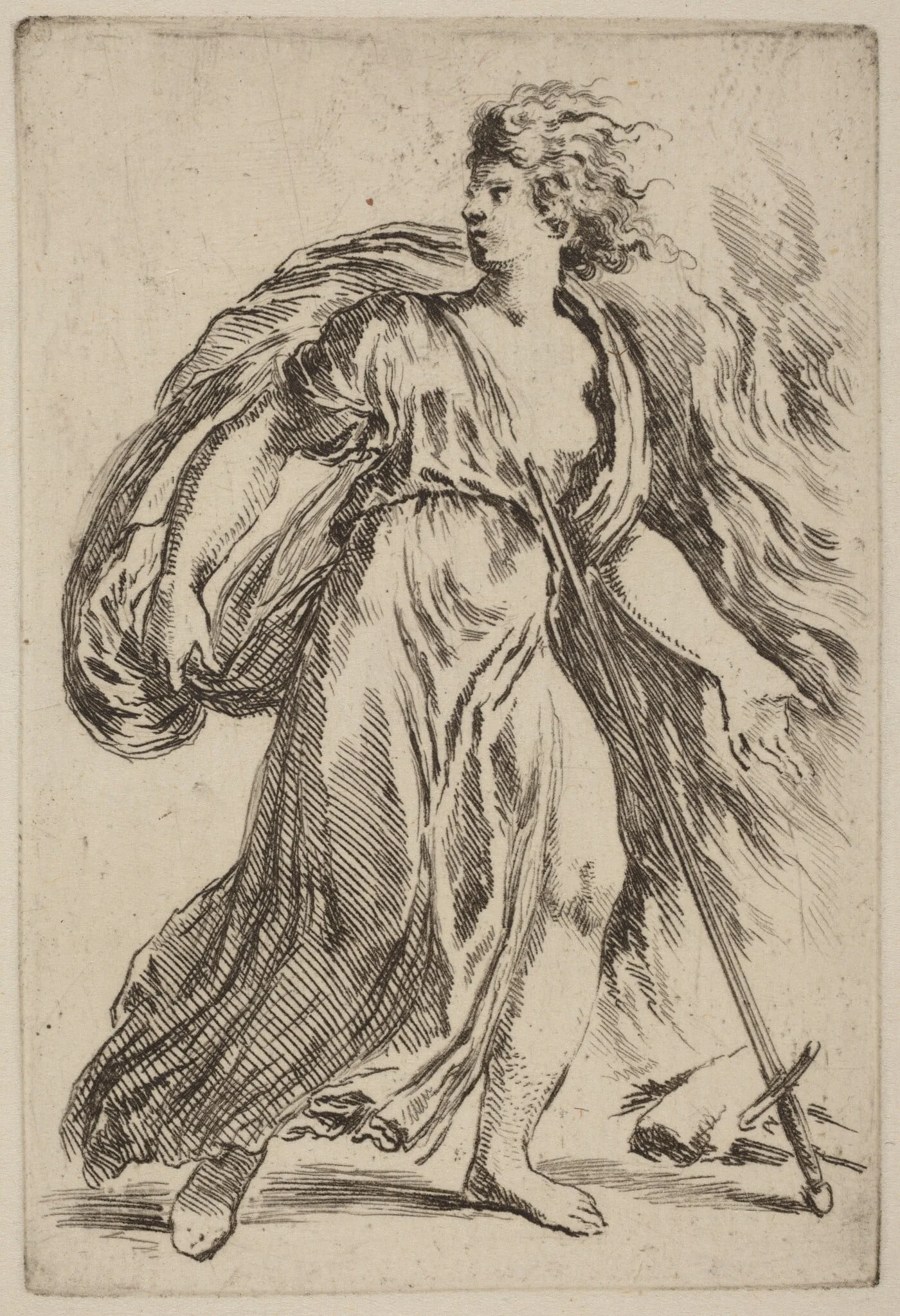 Suicide of Dido, by Stefano Della Bella, ink, 1637