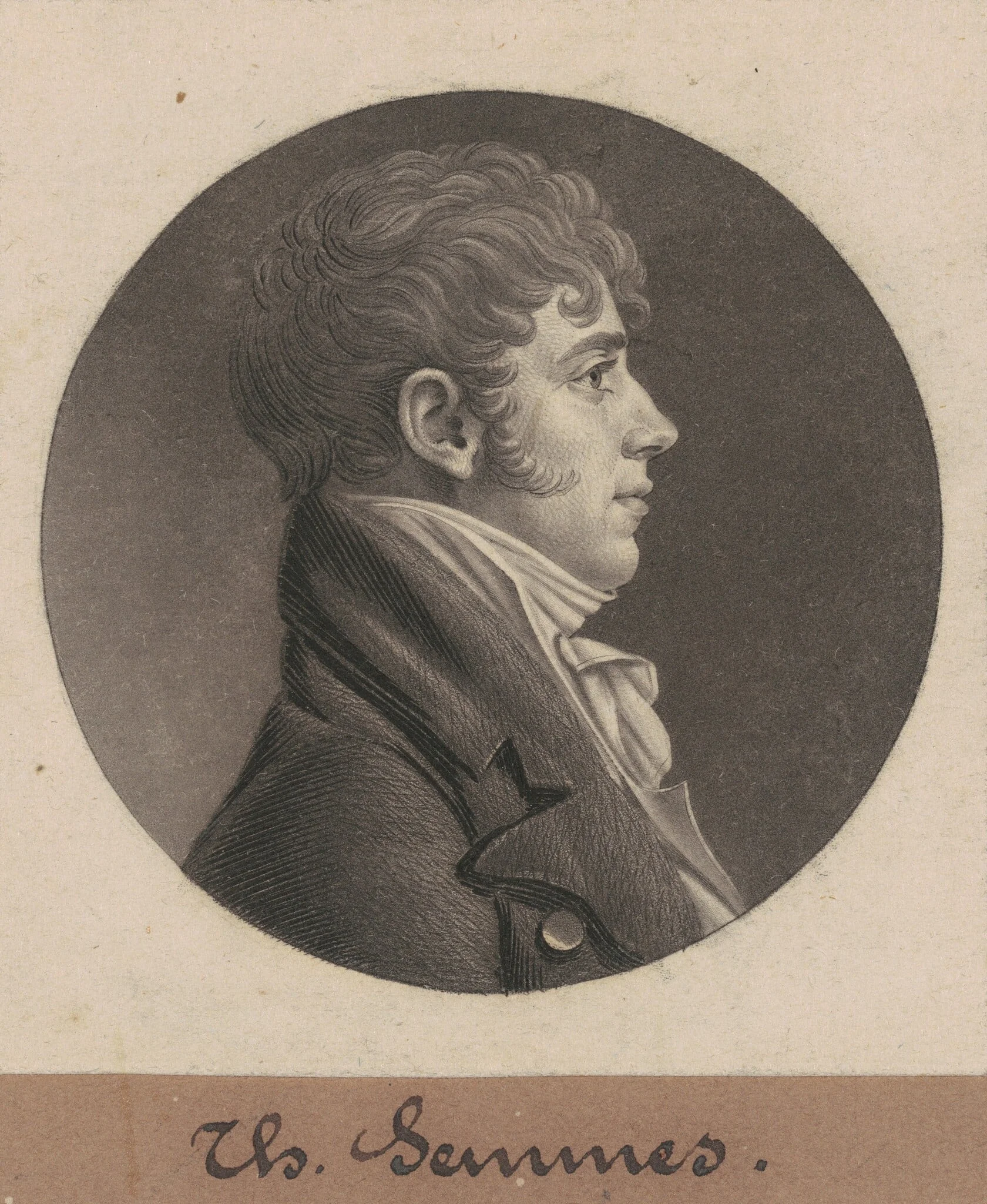 Thomas Semmes, by Charles Balthazar Julien Févret de Saint-Mémin, ink, 1805