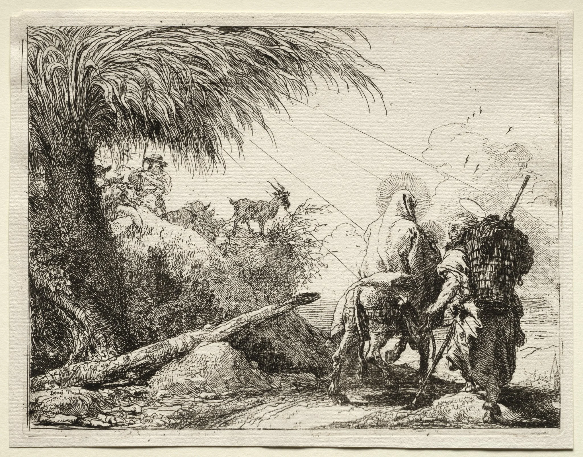 Flight into Egypt:  The Holy Family and the Palm Tree, by Giovanni Domenico Tiepolo, 1752