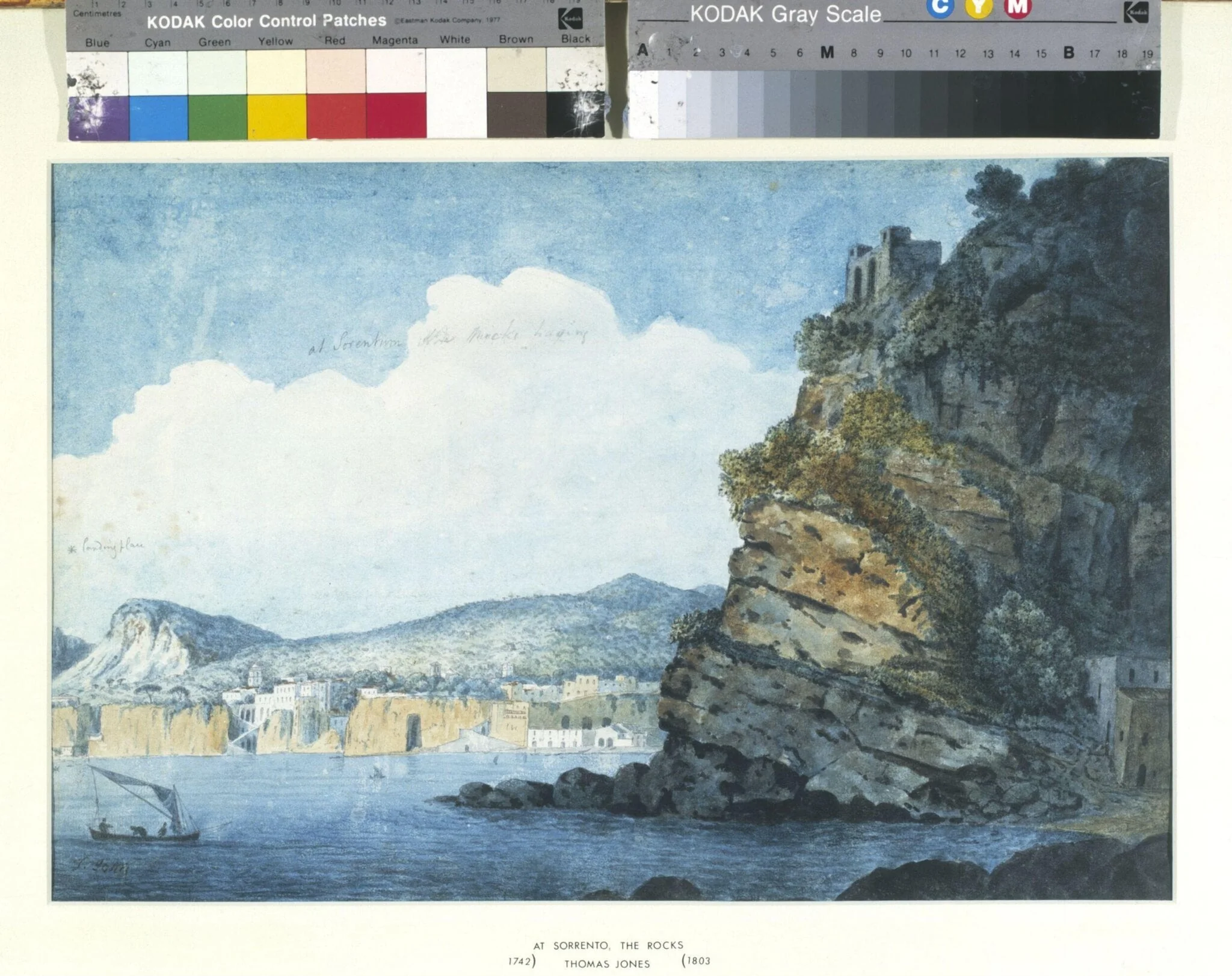At Sorrentum, the Rocks, by Thomas Jones, watercolor, 1778