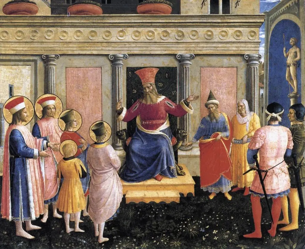 The Saints Cosmas and Damian with their Brothers before the Proconsul Lysias