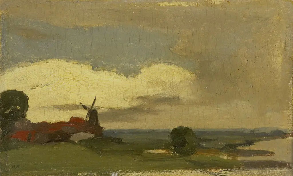 Landschap met de molen van Wijk bij Duurstede