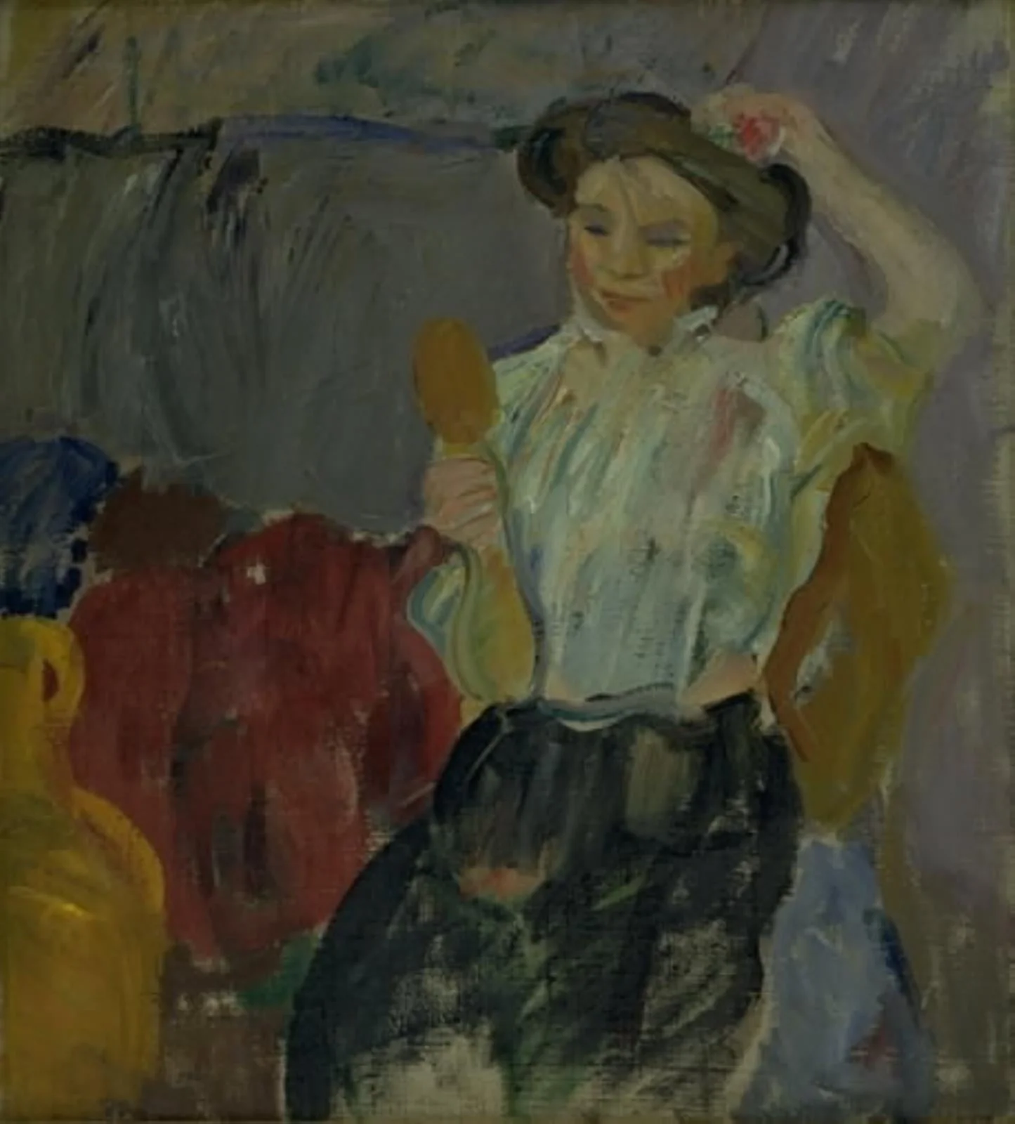 Lady with Hand Mirror, by Unknown, 1910