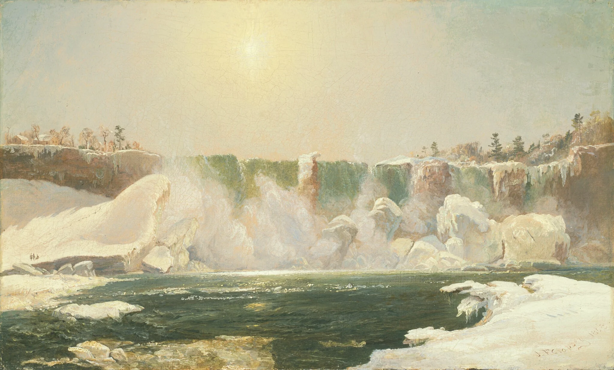 Niagara Falls in Winter, by Jasper Francis Cropsey, oil, 1868