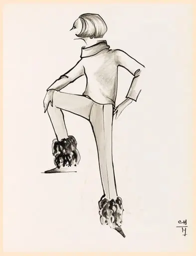Pantalon avec fourrure au bas de la jambe