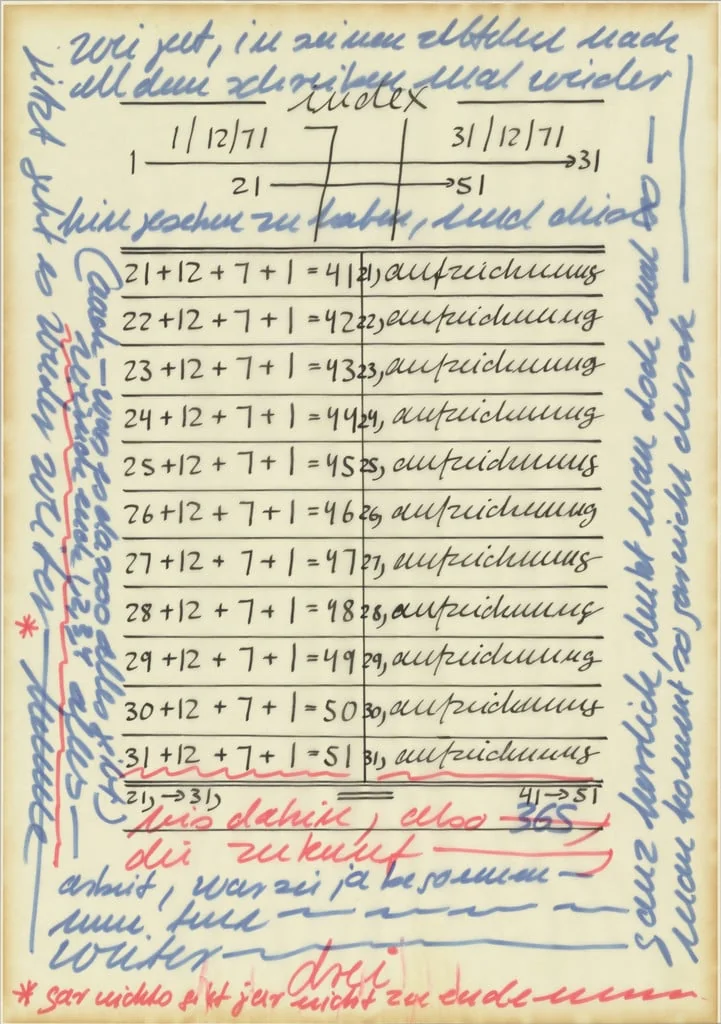 Untitled, by Hanne Darboven, ink, 1971