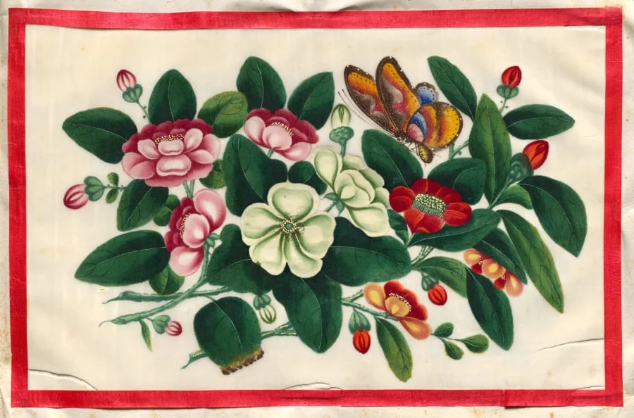 Painting Seven from Illustrated Book of Flowers and Butterflies, by Unknown, unspecified, 1804