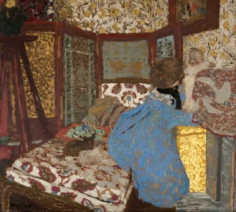 Woman in Blue with a Child