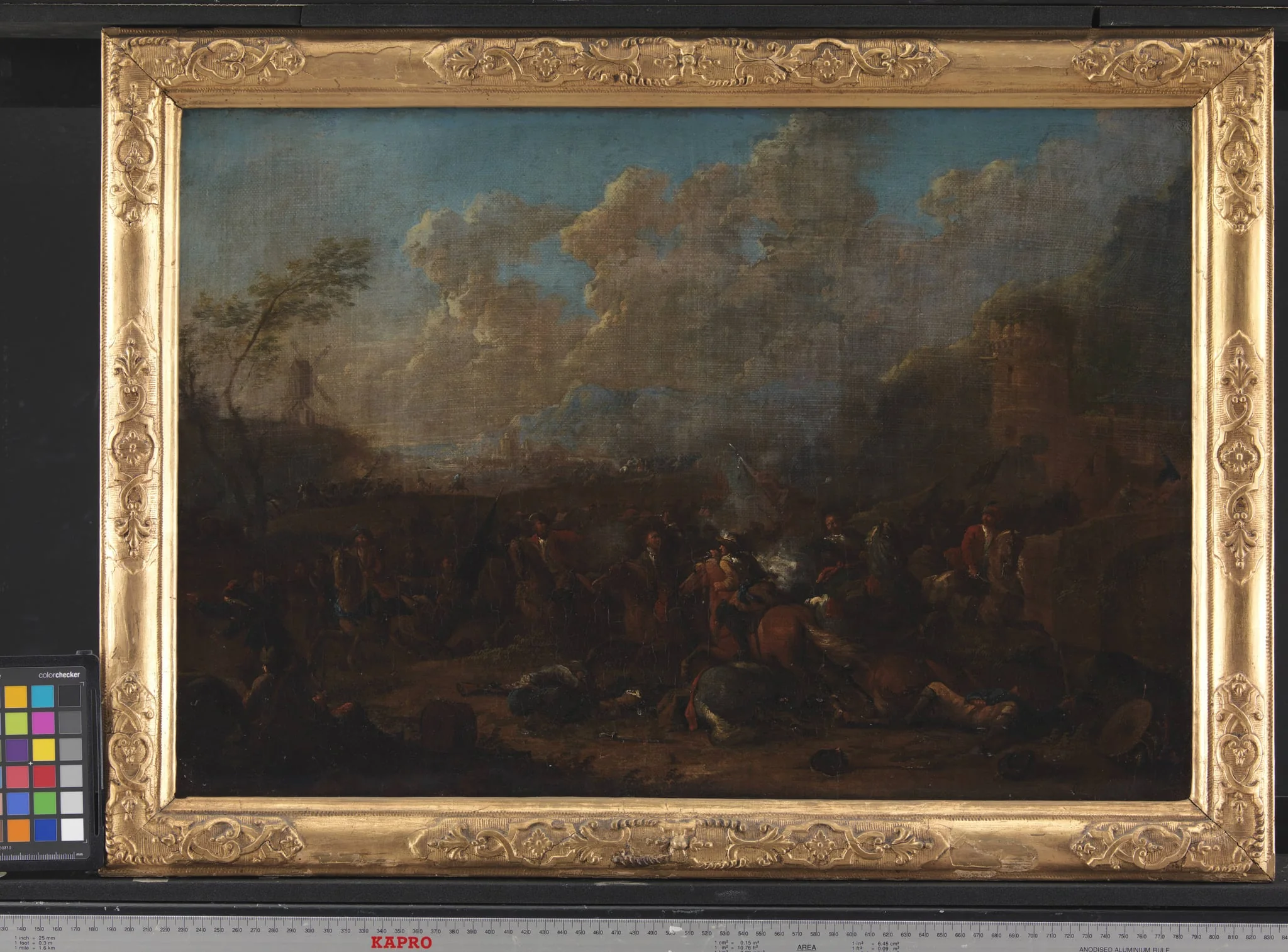 Cavalry Skirmish at a Fortress, by Unknown, 1750