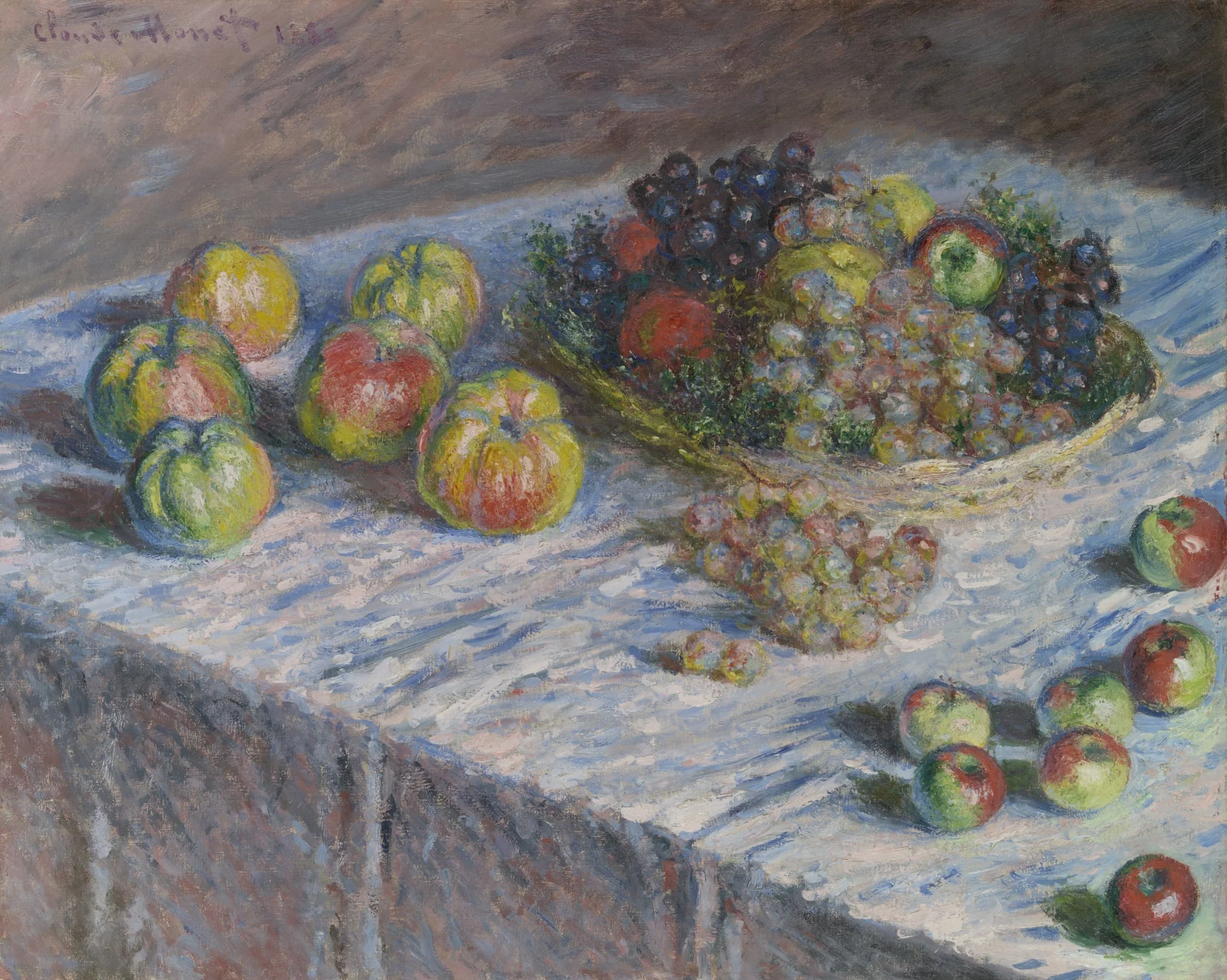 Apples and Grapes, by Claude Monet, oil, 1880