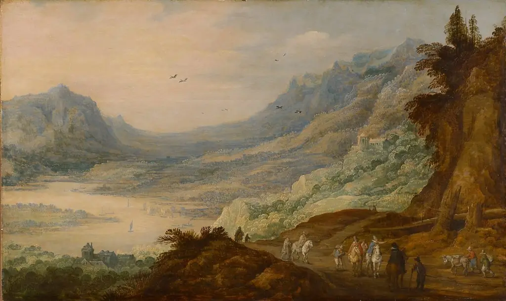Mountain landscape with river valley