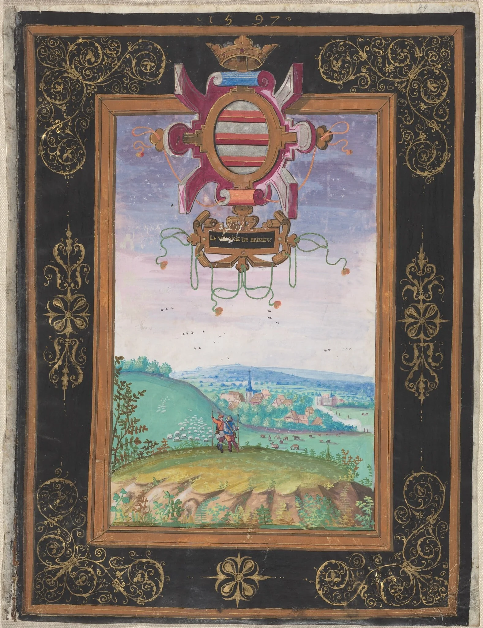 Le Villaige de Brimeu, by Adrien Montigny, gouache, 1597