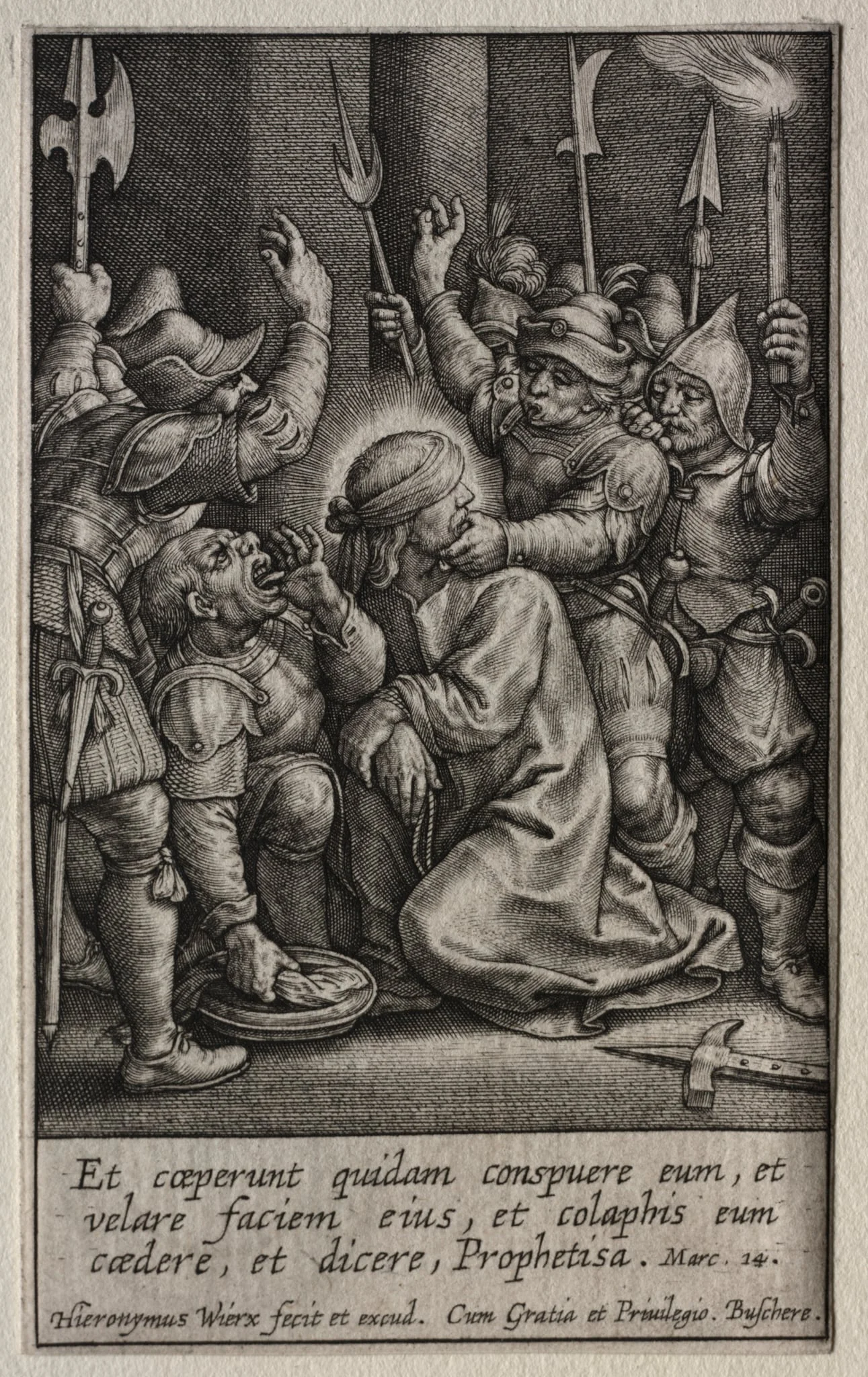 The Passion: The Mocking of Christ, by Hieronymus Wierix, 1619
