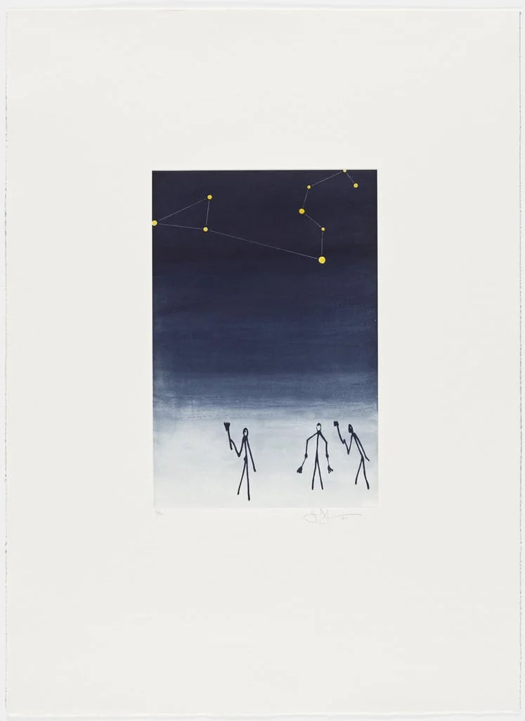 Untitled, by Jasper Johns, ink, 1997
