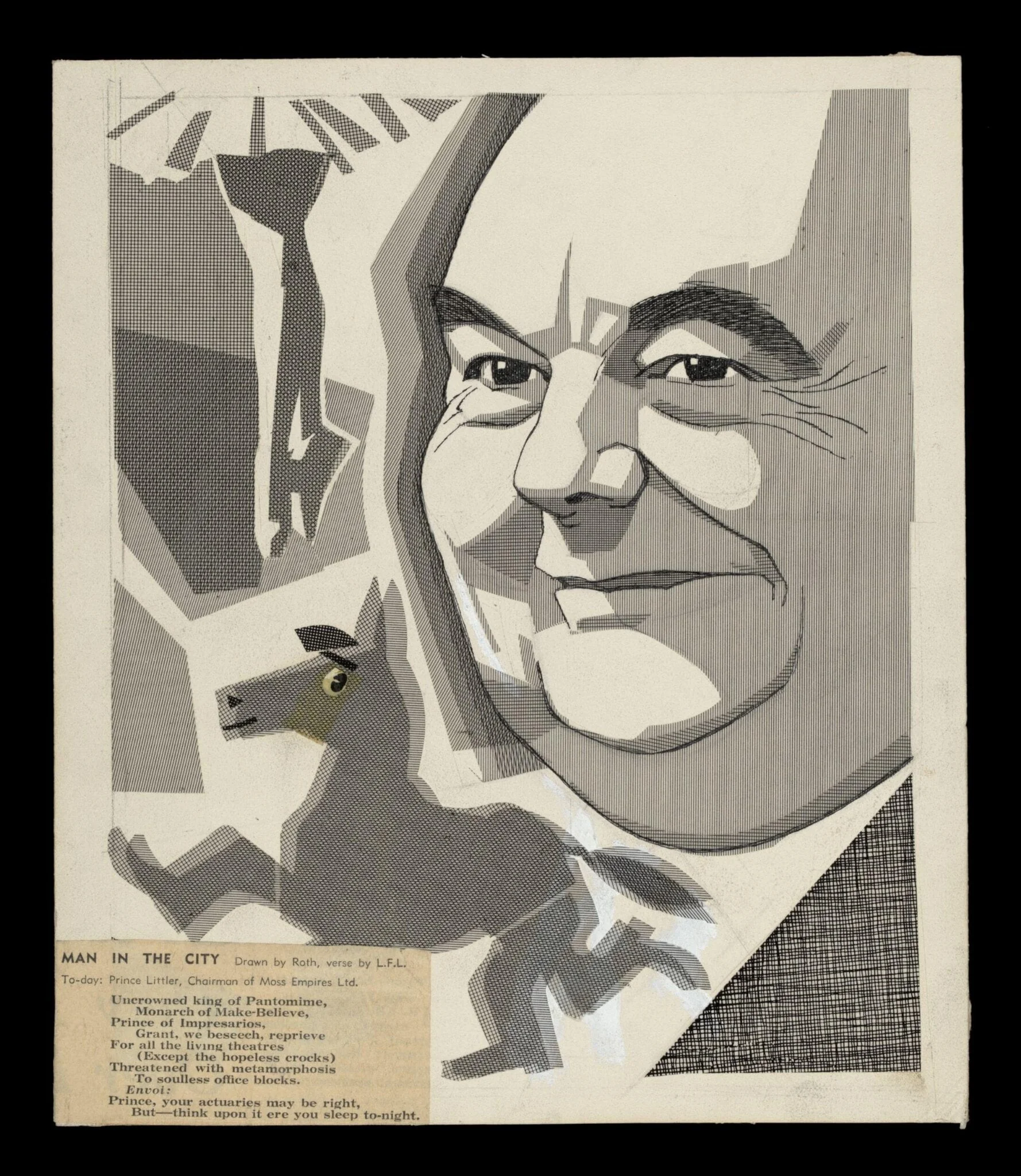 Prince Frank Littler (1901-1973). Print reflecting ballet and pantomime, major interests in his business as a theatrical impresario.