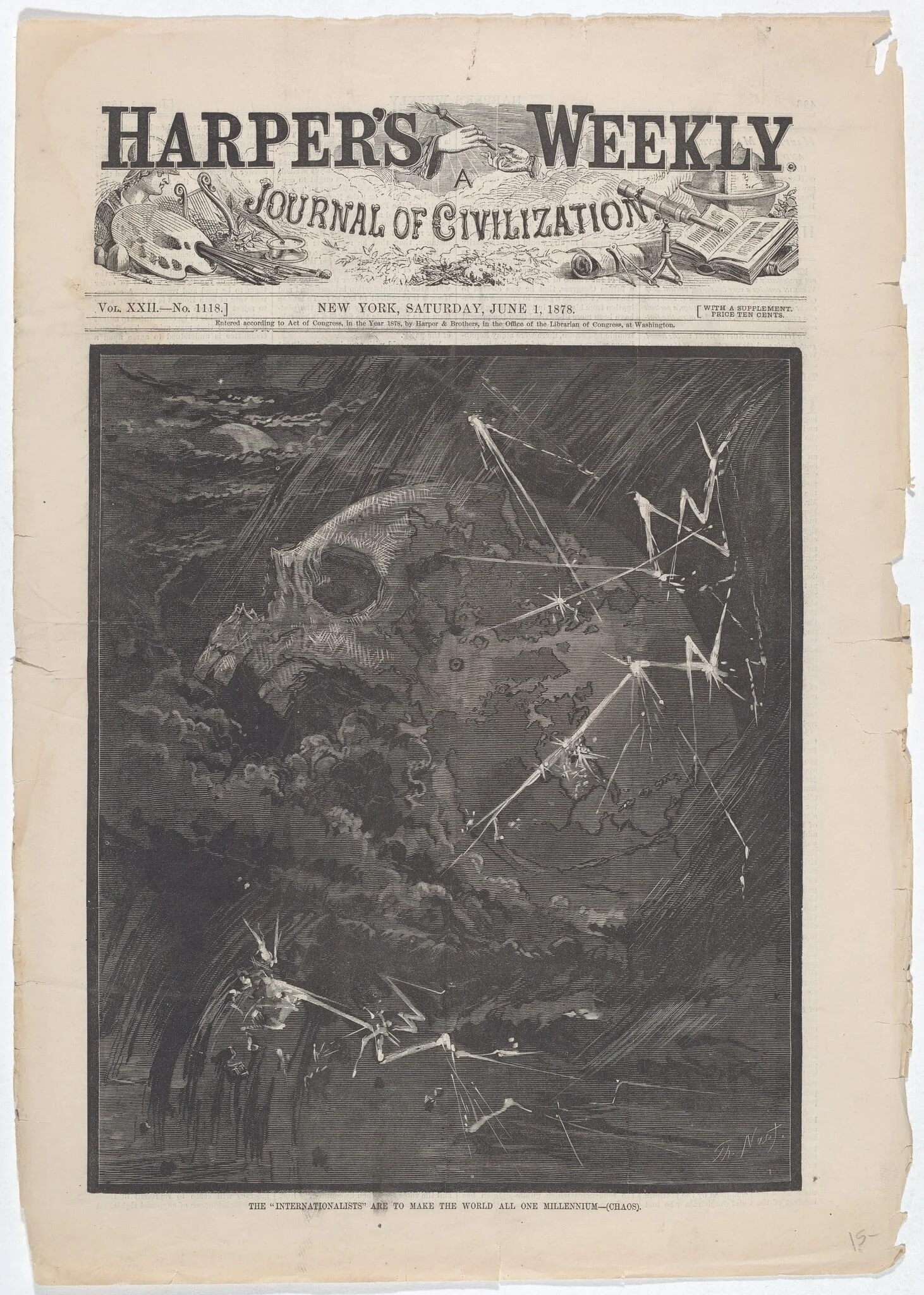 The "Internationalists" Are to Make the World All One Millennium - (Chaos), by Thomas Nast, ink, 1878