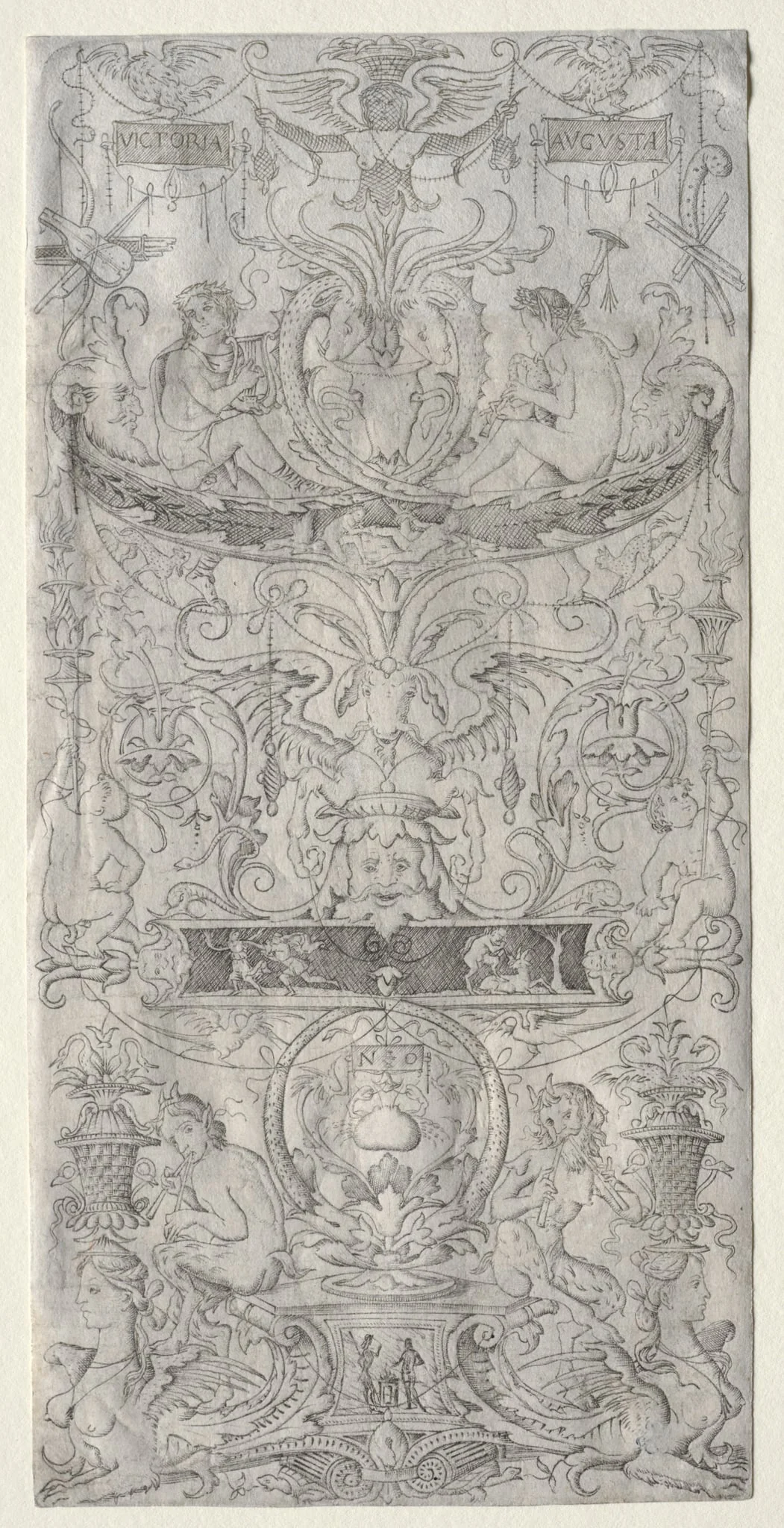 Panel of Ornament Inscribed Victoria Augusta
