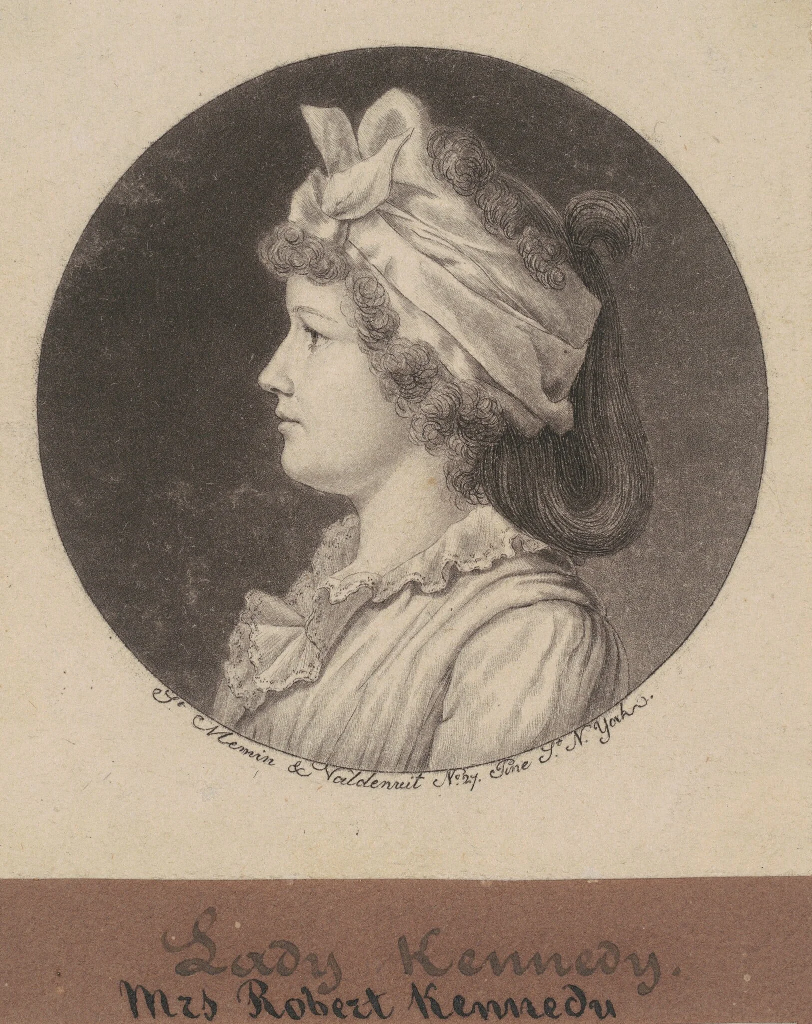 Jane Macomb Kennedy, by Charles Balthazar Julien Févret de Saint-Mémin, ink, 1797