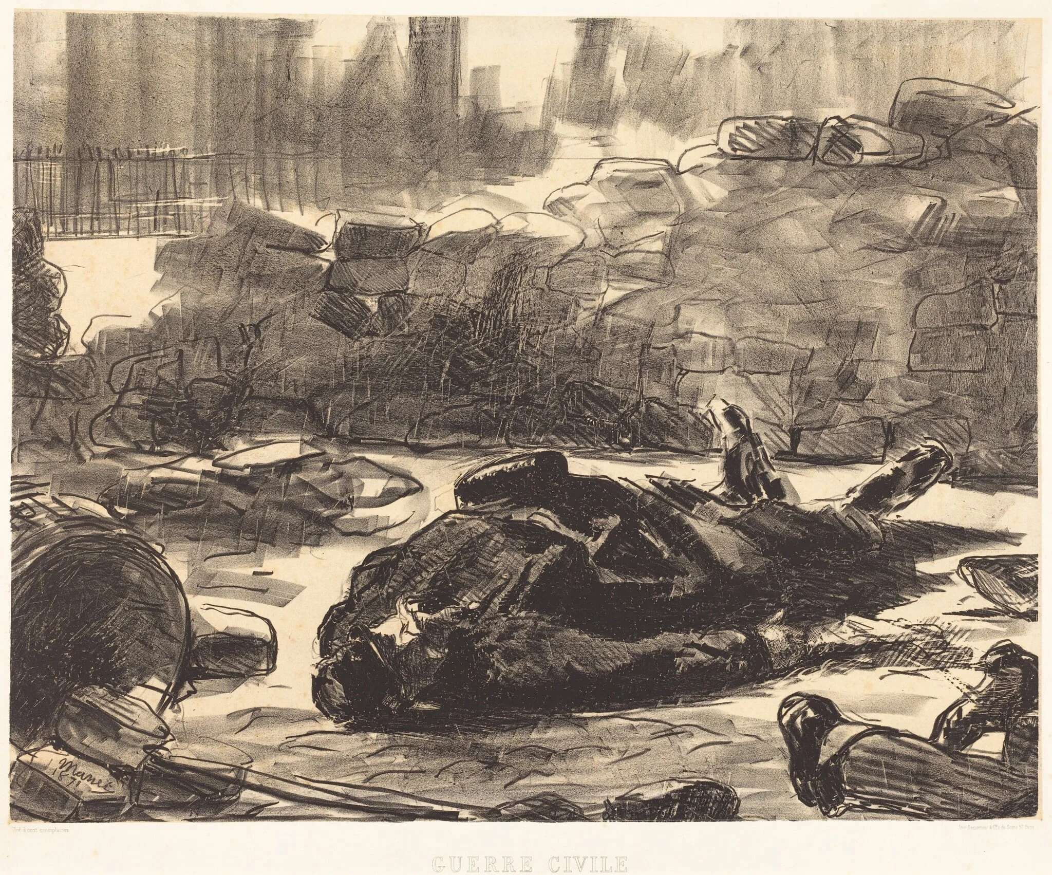 Civil War (Guerre civile), by Edouard Manet, ink, 1871