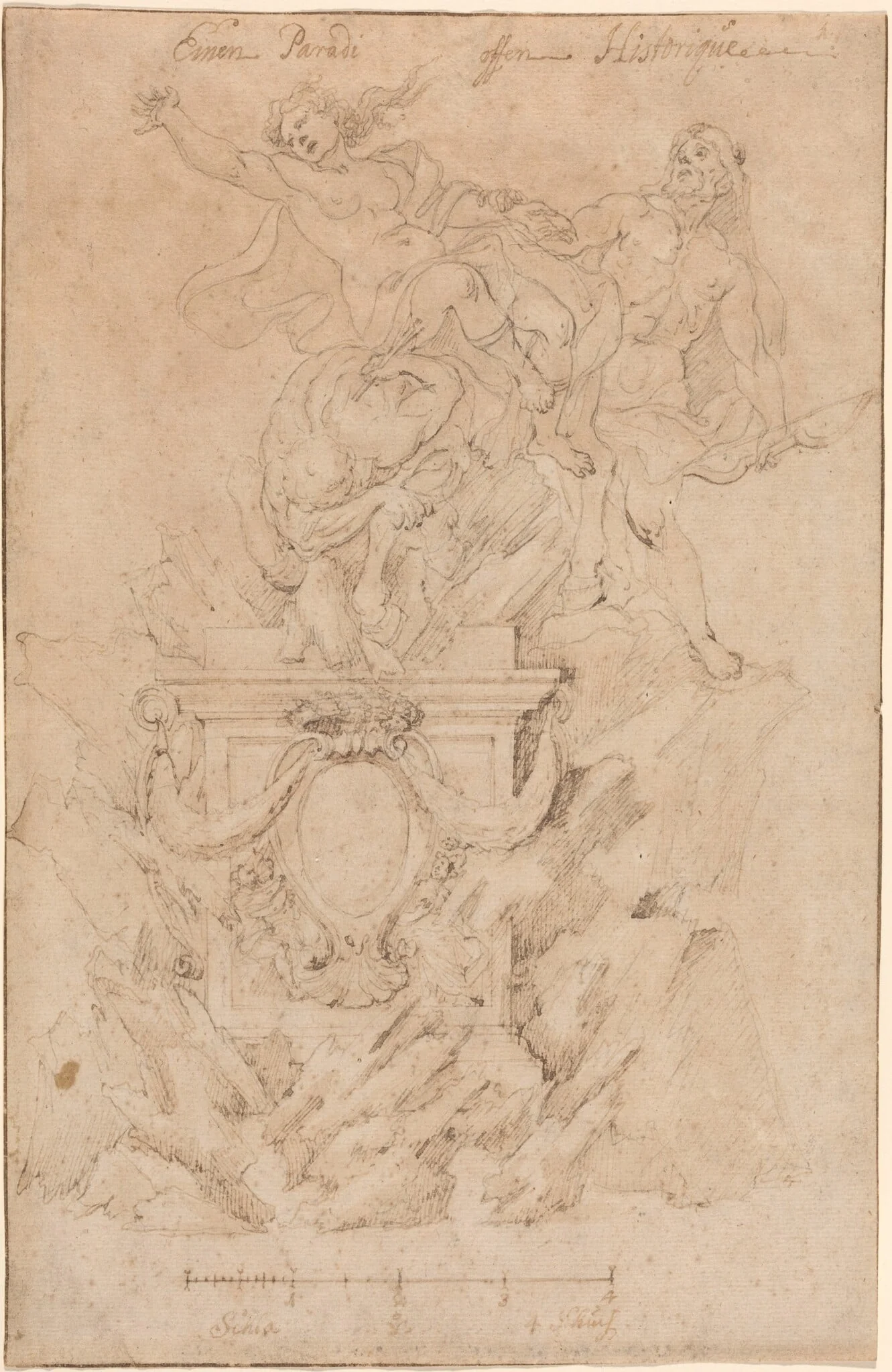 The Rescue of Deianeira, by Austrian 18th Century, chalk, 1750