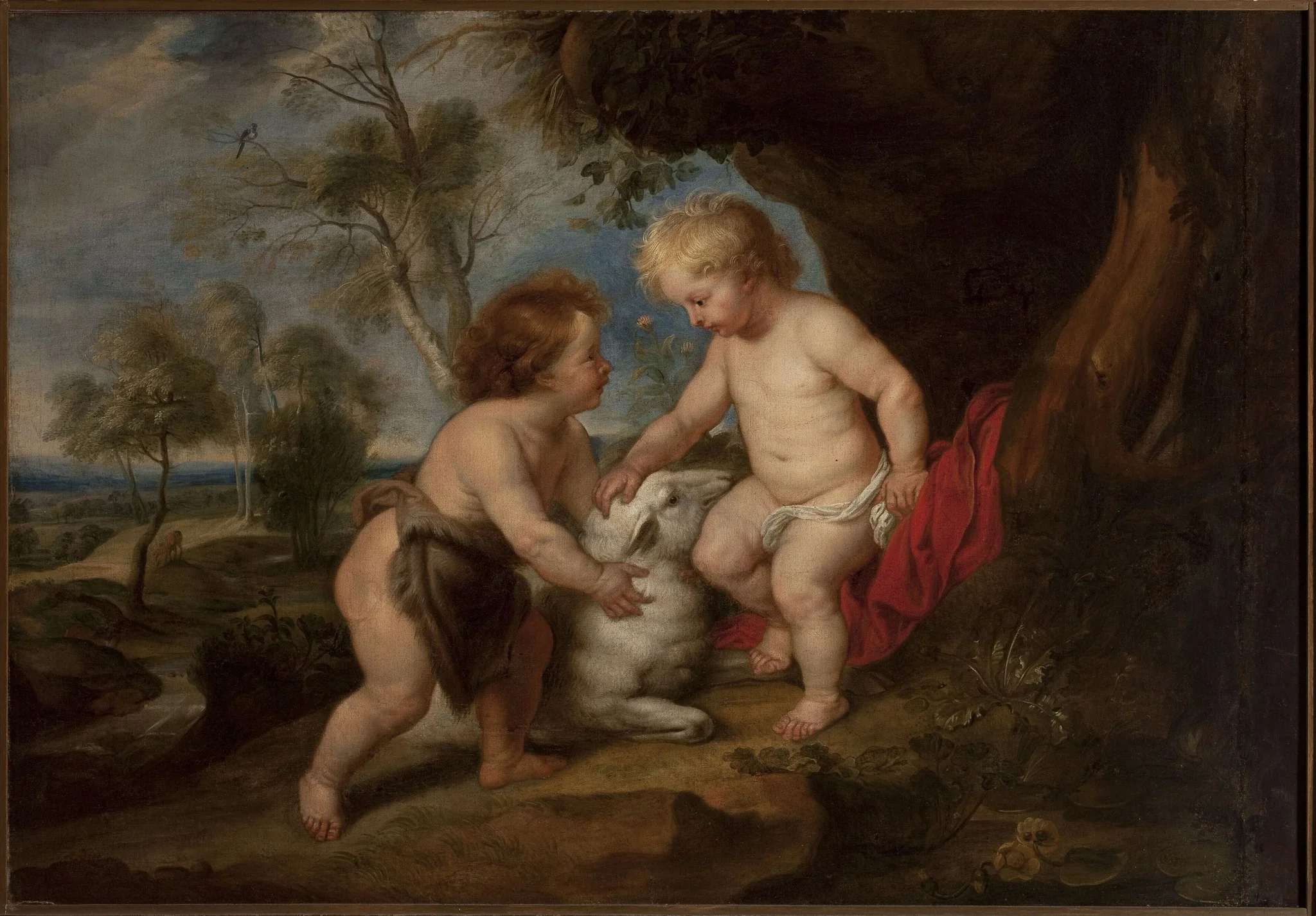 Child Jesus and St. John the Baptist, by Unknown, oil