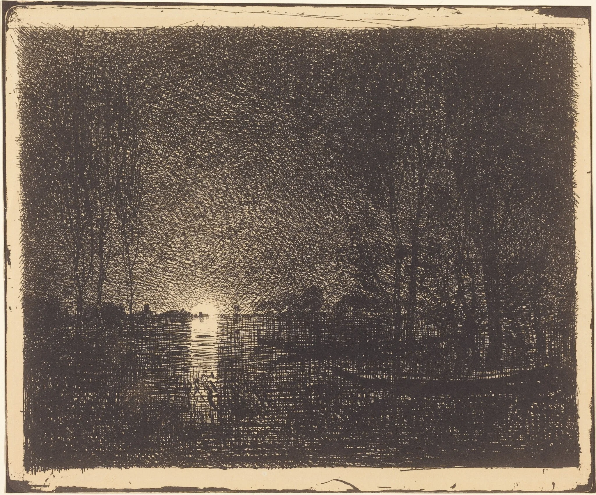 Moonlit Landscape, by Charles François Daubigny, 1862
