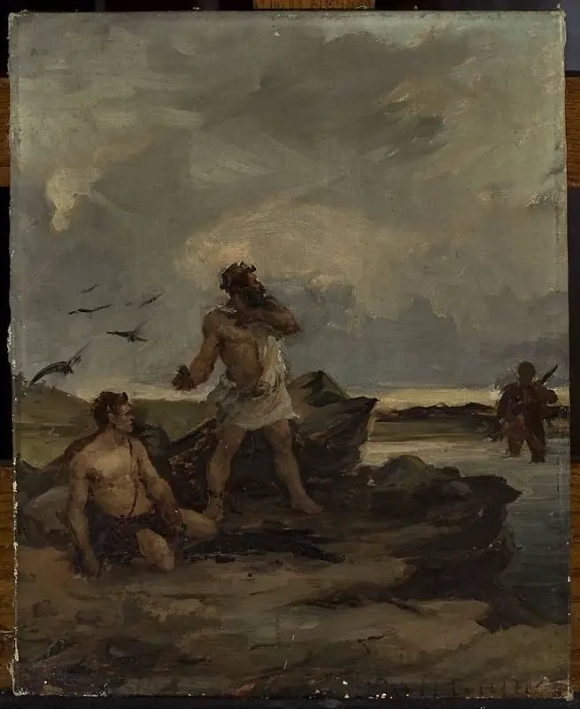 Brother robbers, sketch for a painting