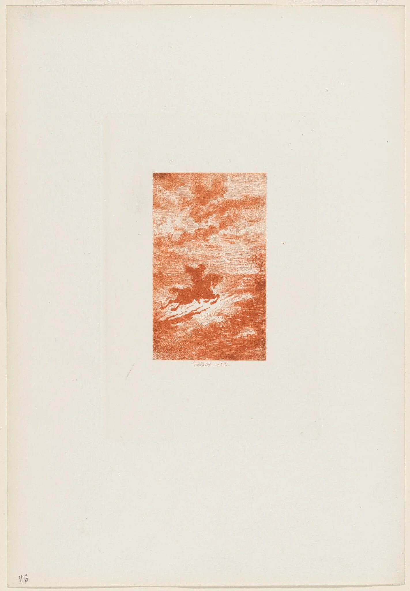 Road to Perdition, by Félix-Hilaire Buhot, ink, 1873