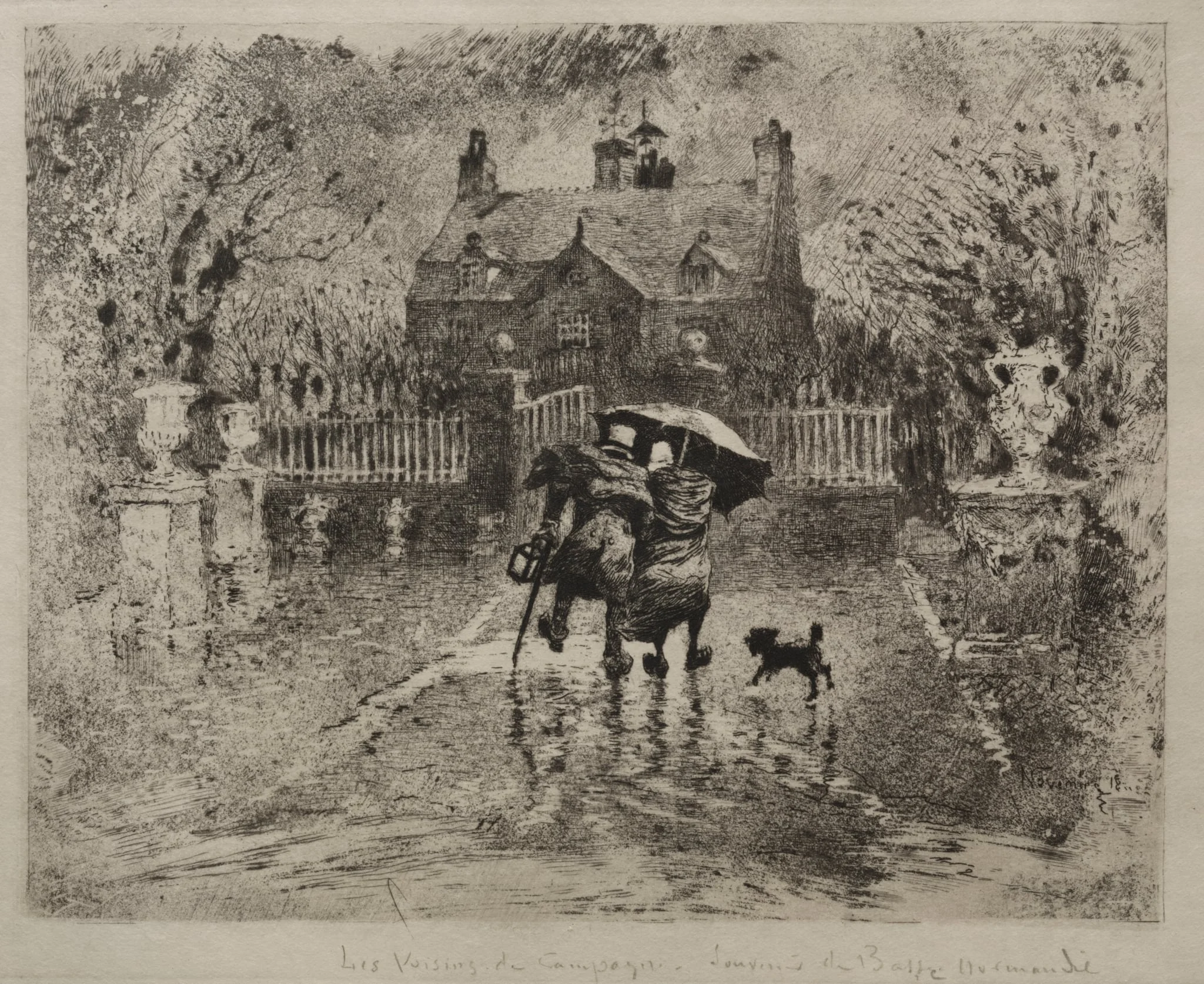 Country Neighbors, by Félix-Hilaire Buhot, 1880