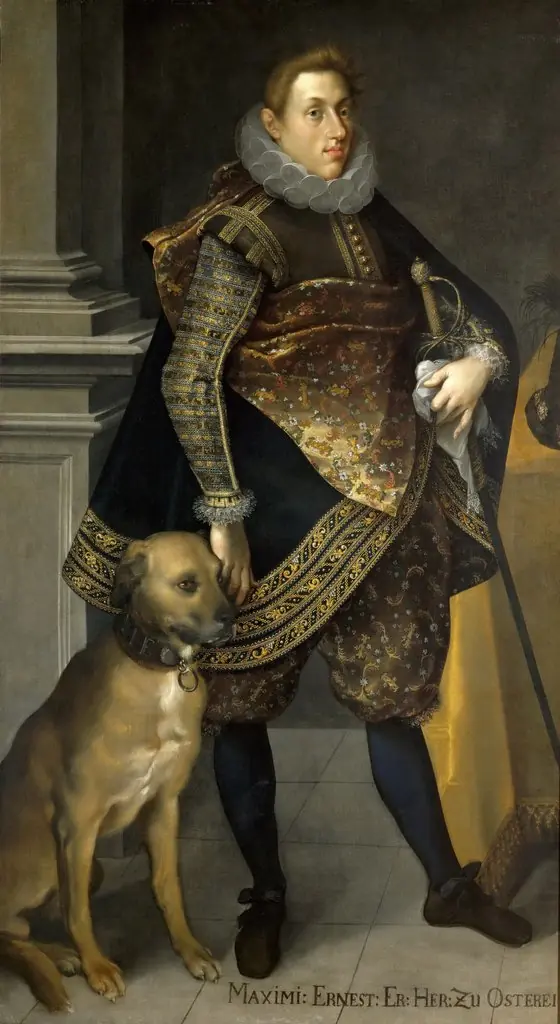 Erzherzog Maximilian Ernst (1583-1616) mit Jagdhund