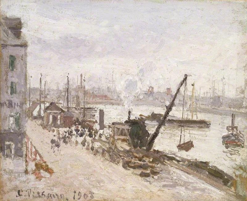 Quayside at Le Havre, by Camille Pissarro, oil, 1903