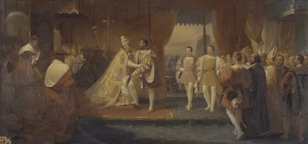 Meeting of Francis I and Pope Clement VII in Marseilles on 13 October 1533