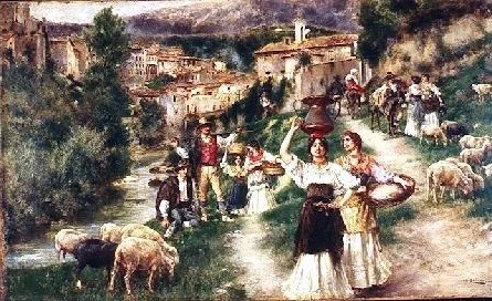 Às margens do Aniene, by Agustín Salinas Teruel, oil, 1911