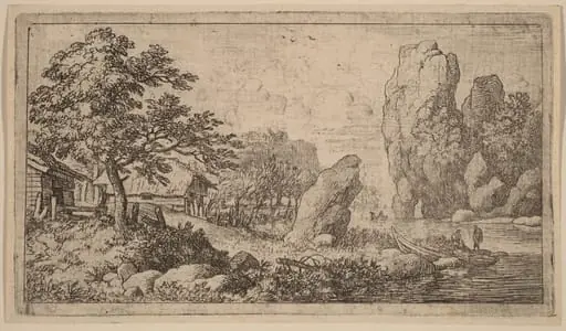 Pointed Boulder at the Bank of a River